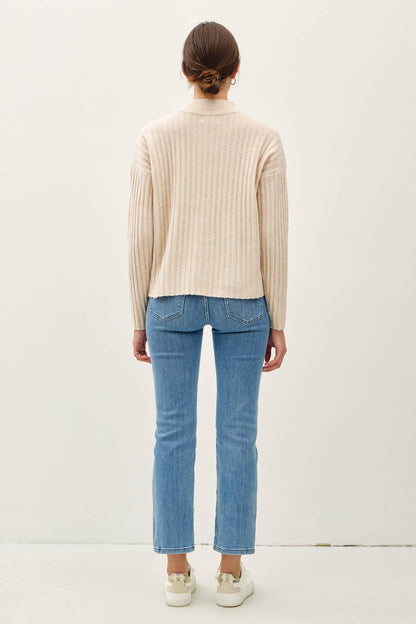 Ultra Soft Chunky Ribbed Mock Neck Sweater