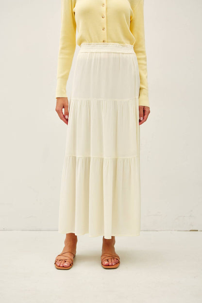 Smocked Waist Tiered Skirt