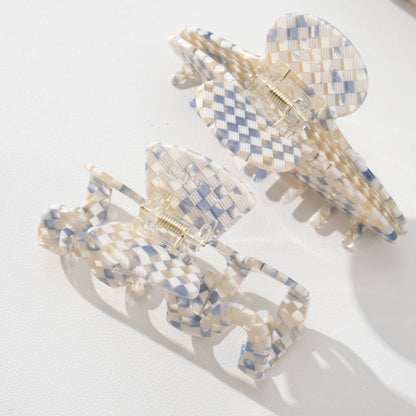 Blue Sand Checkerboard Large - Assorted Claw Clips