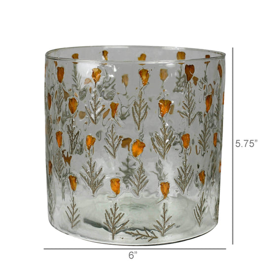 Tiny Flower Hurricane, Glass - Med