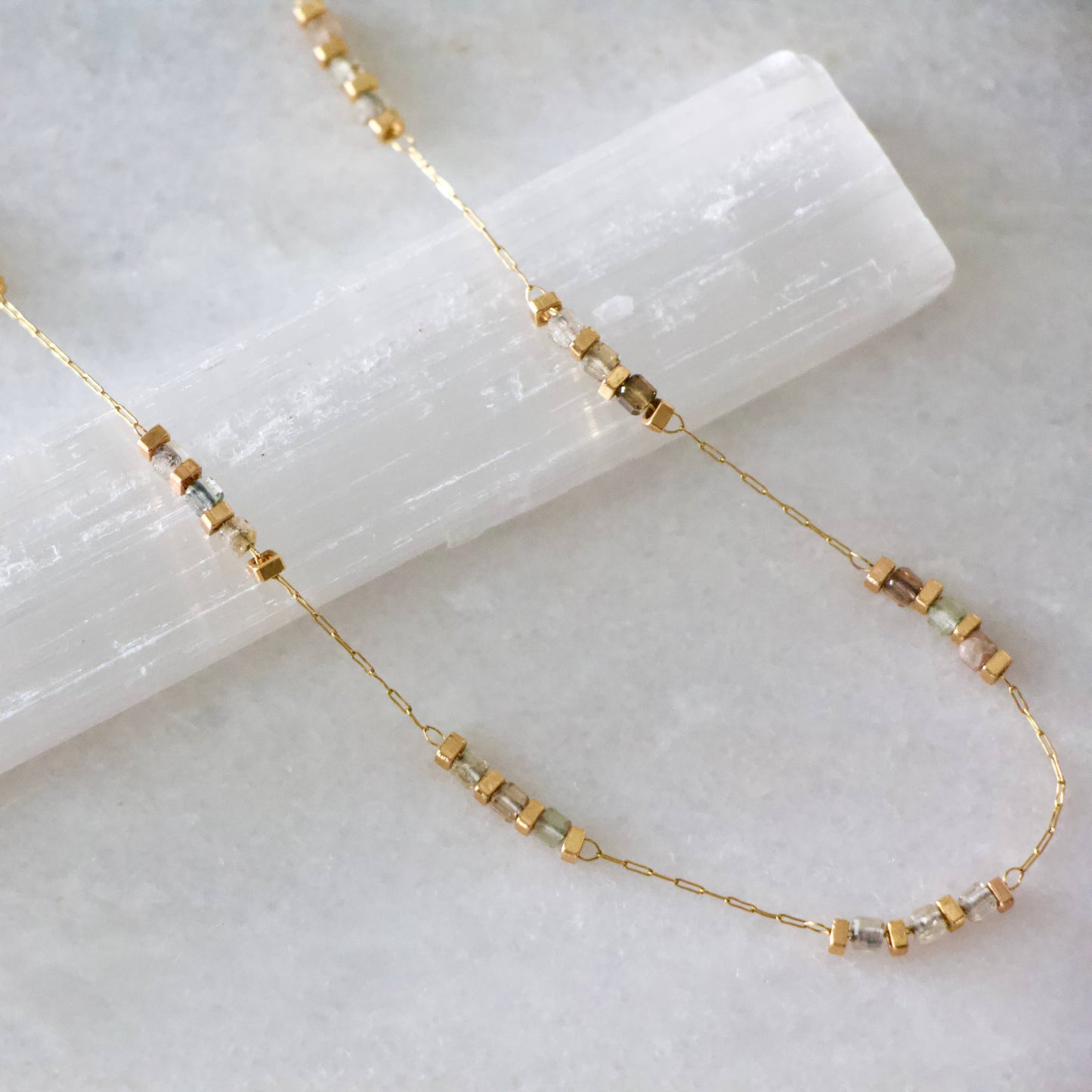 Sq. Gemstone Necklace