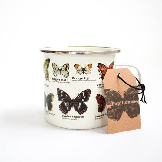 Butterflies Enamel Mug