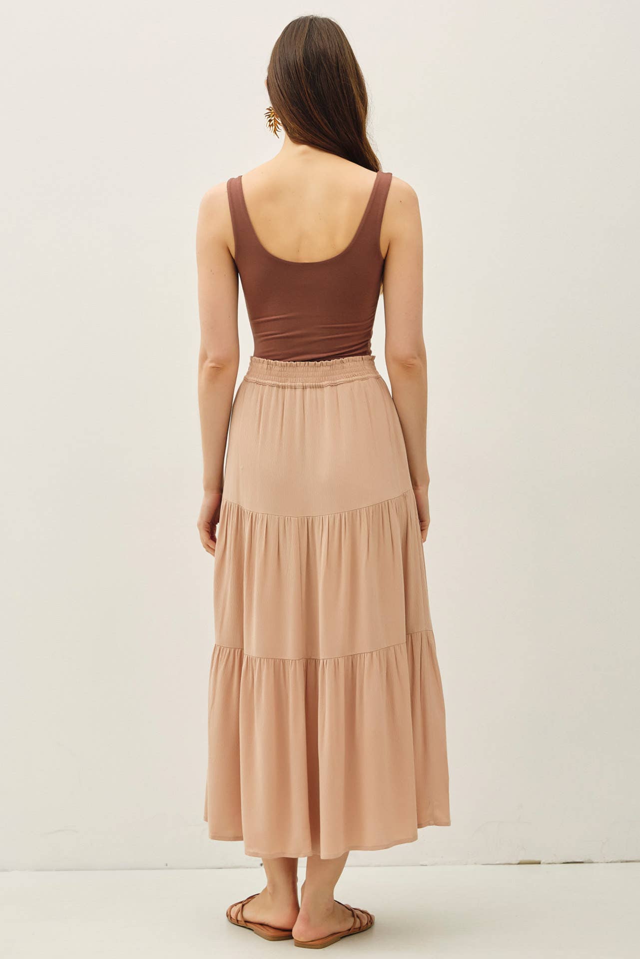 Smocked Waist Tiered Skirt