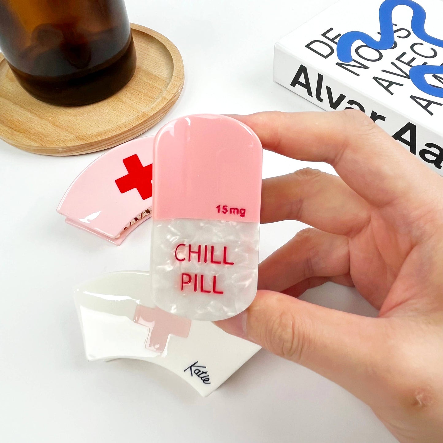 Acetate Pill Hair Clips