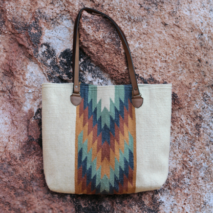 Equinox Zapotec Wool Tote–Handwoven in Oaxaca
