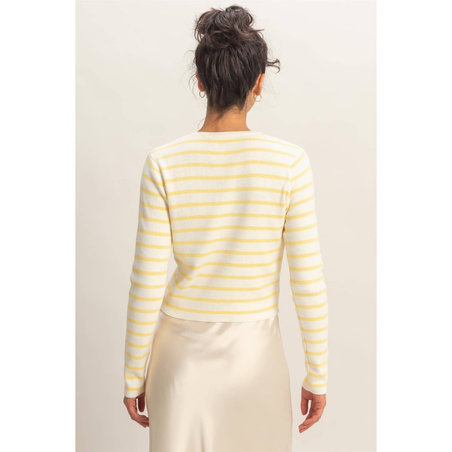 Striped Button-Up Cardigan
