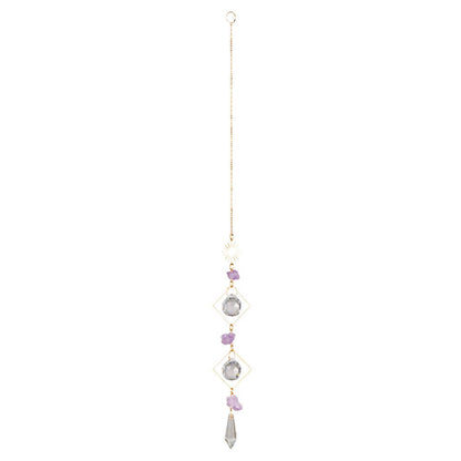 SUN WITH AMETHYST & DOUBLE DIAMOND CRYSTAL SUNCATCHER