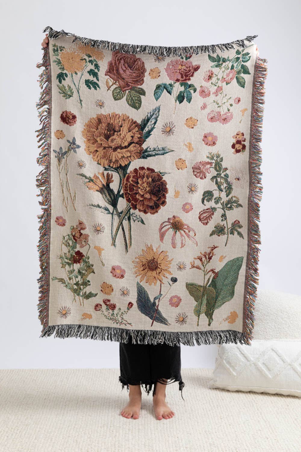 Vintage Floral Throw Blanket