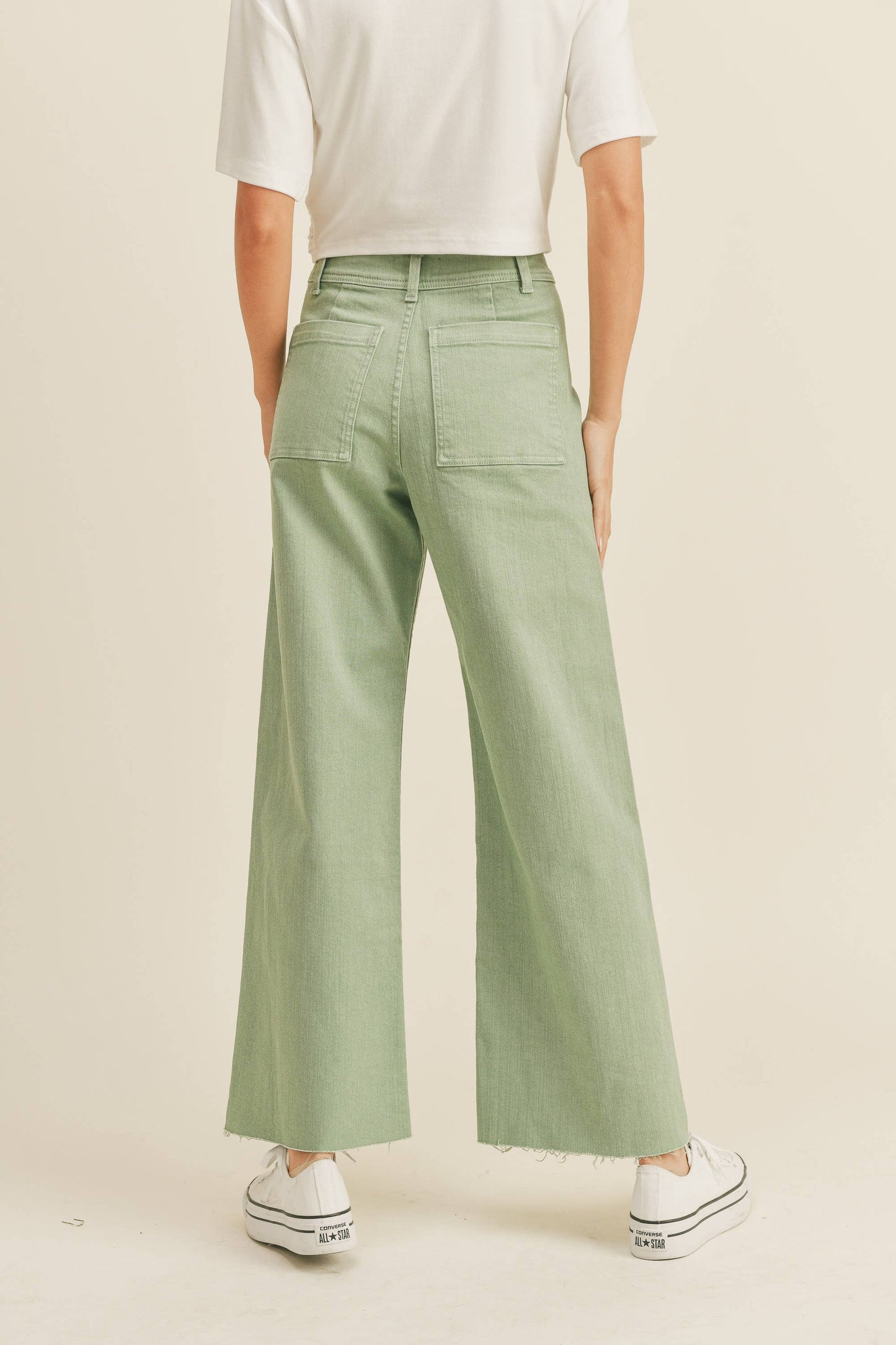 Stone Wide Leg Denim Pants