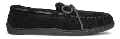 Men's Suede Cozy Sheepskin Moccasin Slipper House Shoe