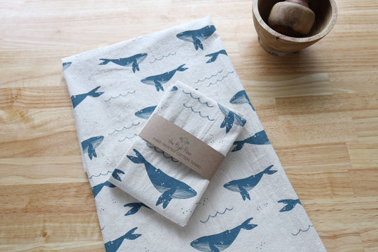 Whale Kitchen Towel, Coastal Kitchen Decor 