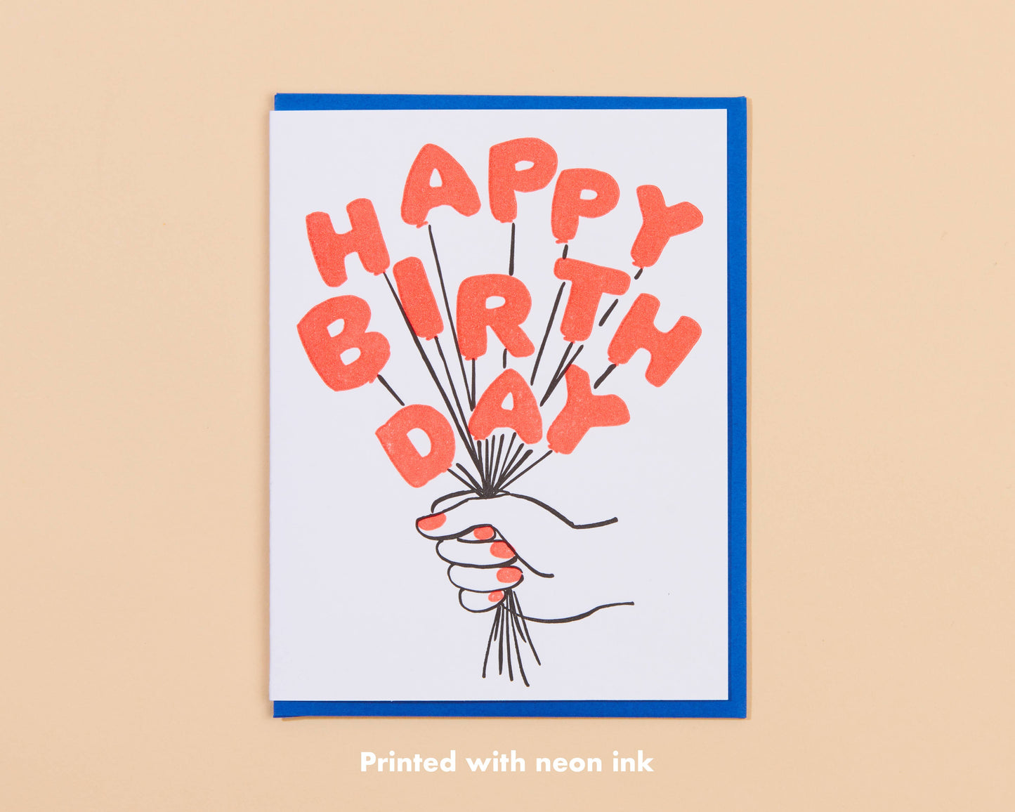 Letterpress Birthday Balloons Bouquet Card