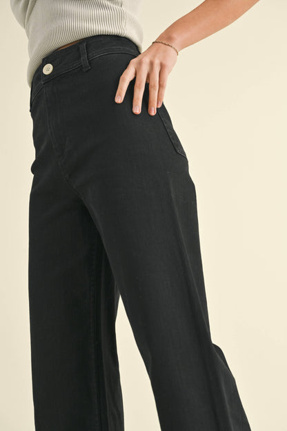 Stone Wide Leg Denim Pants