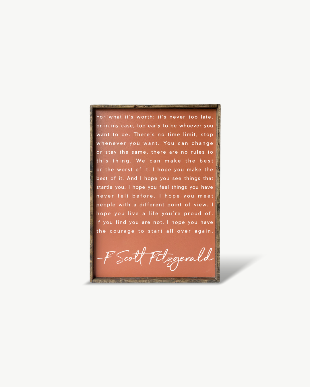F. Scott Fitzgerald Quote Framed Print – Inspirational Art
