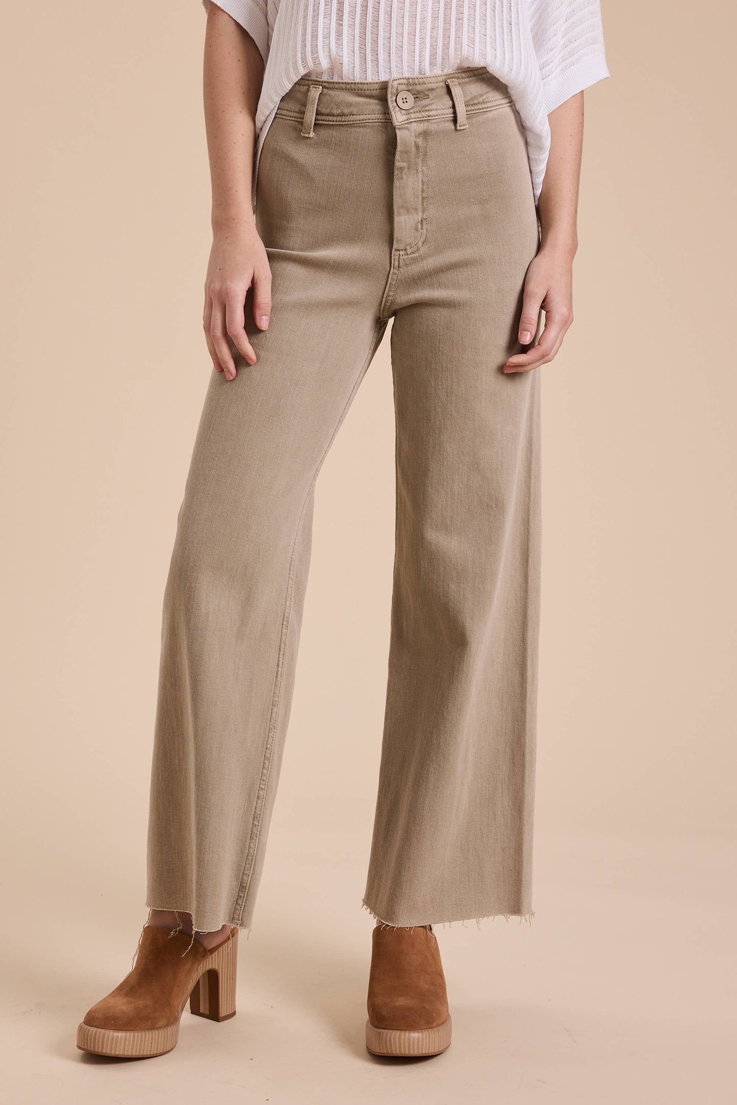 Stone Wide Leg Denim Pants