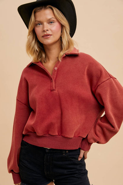Cropped Polo Pullover