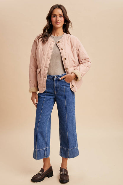 Quilted Sherpa Lined Puffer Jacket