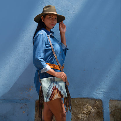Rebel Wool Fringe Crossbody–Handwoven Oaxaca
