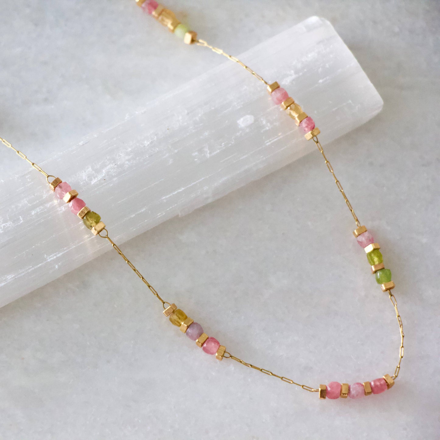 Sq. Gemstone Necklace