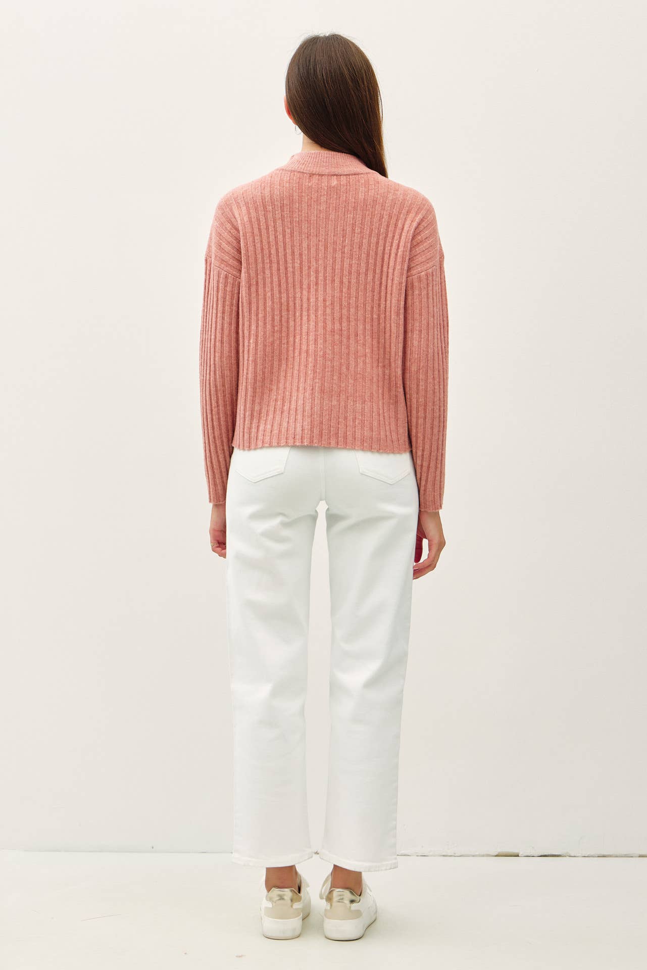 Ultra Soft Chunky Ribbed Mock Neck Sweater