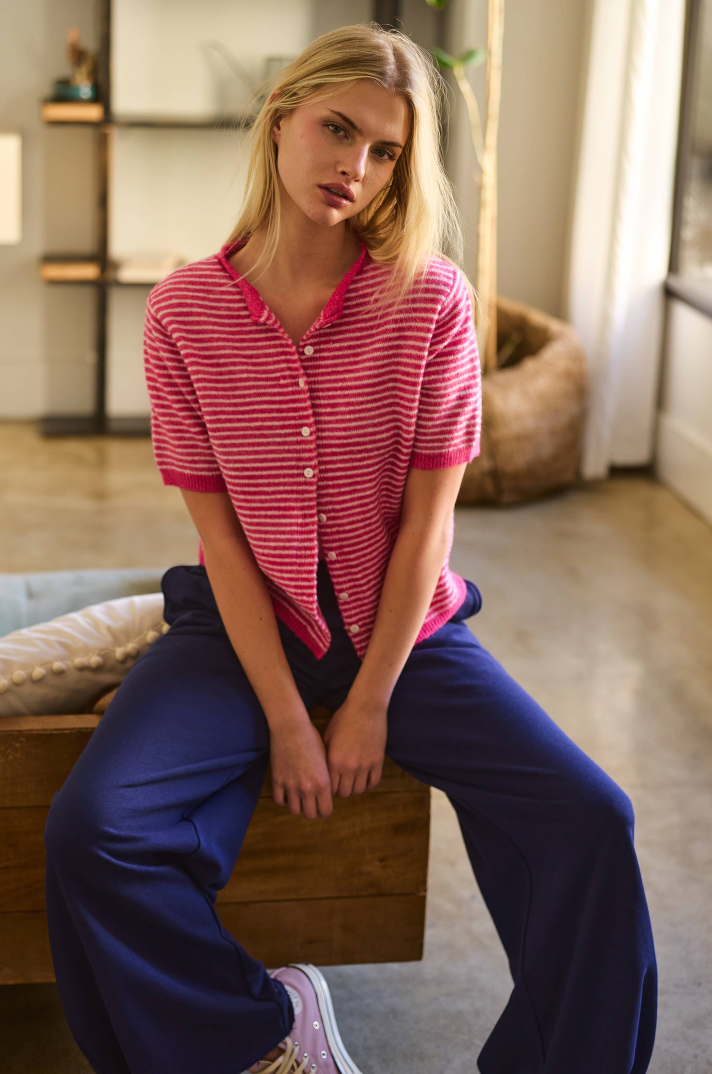 Classic Short Sleeve Button Cardigan