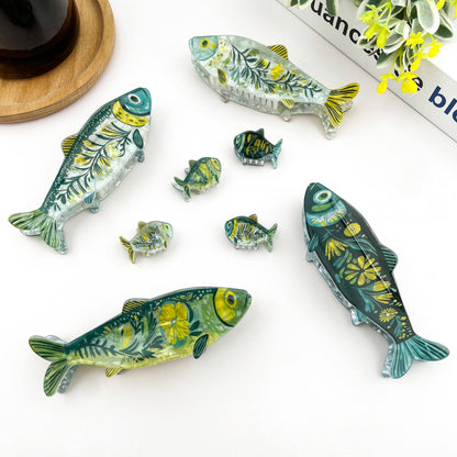 Green Sardine Hair Clip
