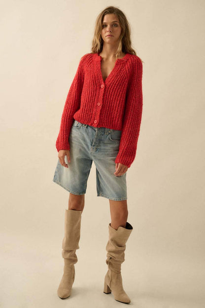 Confetti Button-Front Cardigan