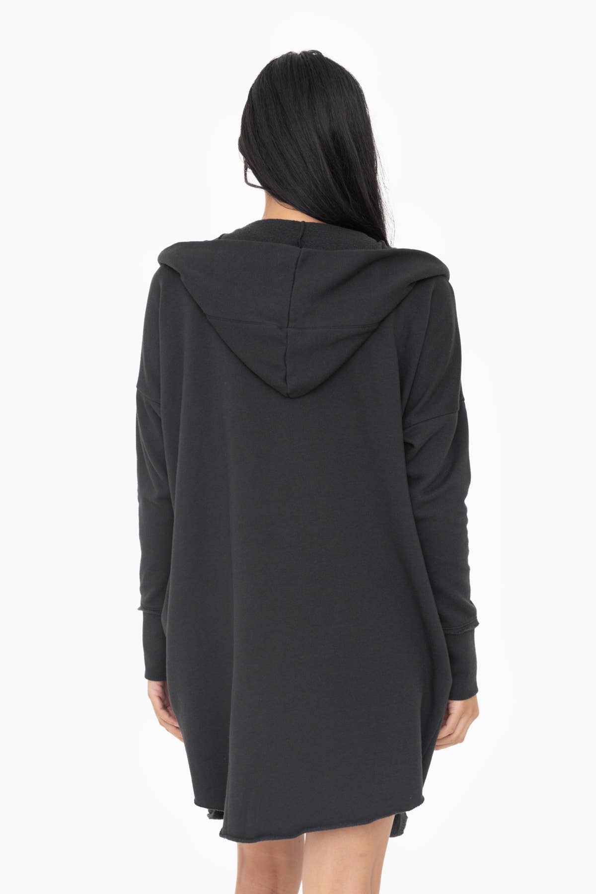 Open Front Longline Hoodie Cardigan