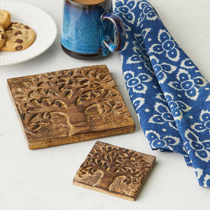 Indigo Dabu Cotton Napkins - Set of 4