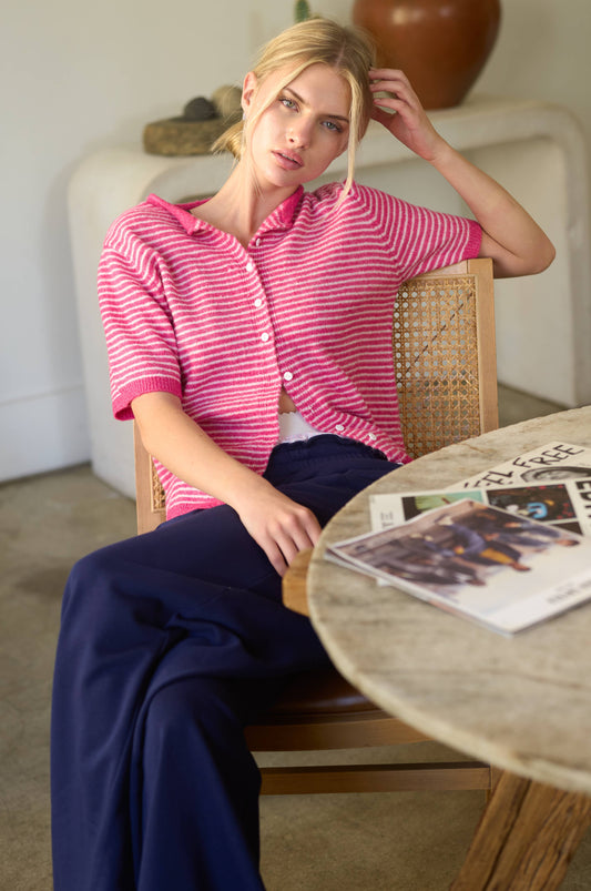 Classic Short Sleeve Button Cardigan