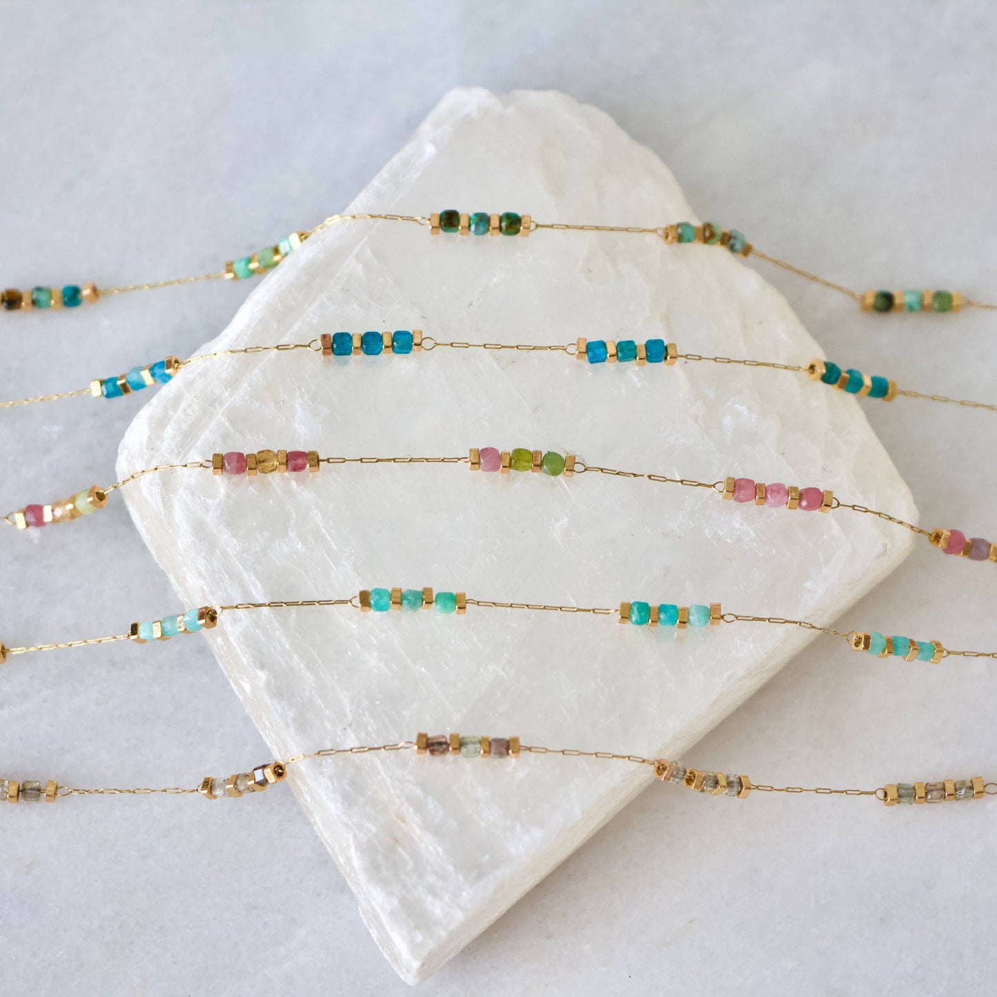 Sq. Gemstone Necklace