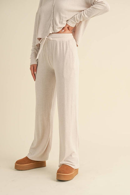 Soft Brushed Hacci Wide Leg Pants