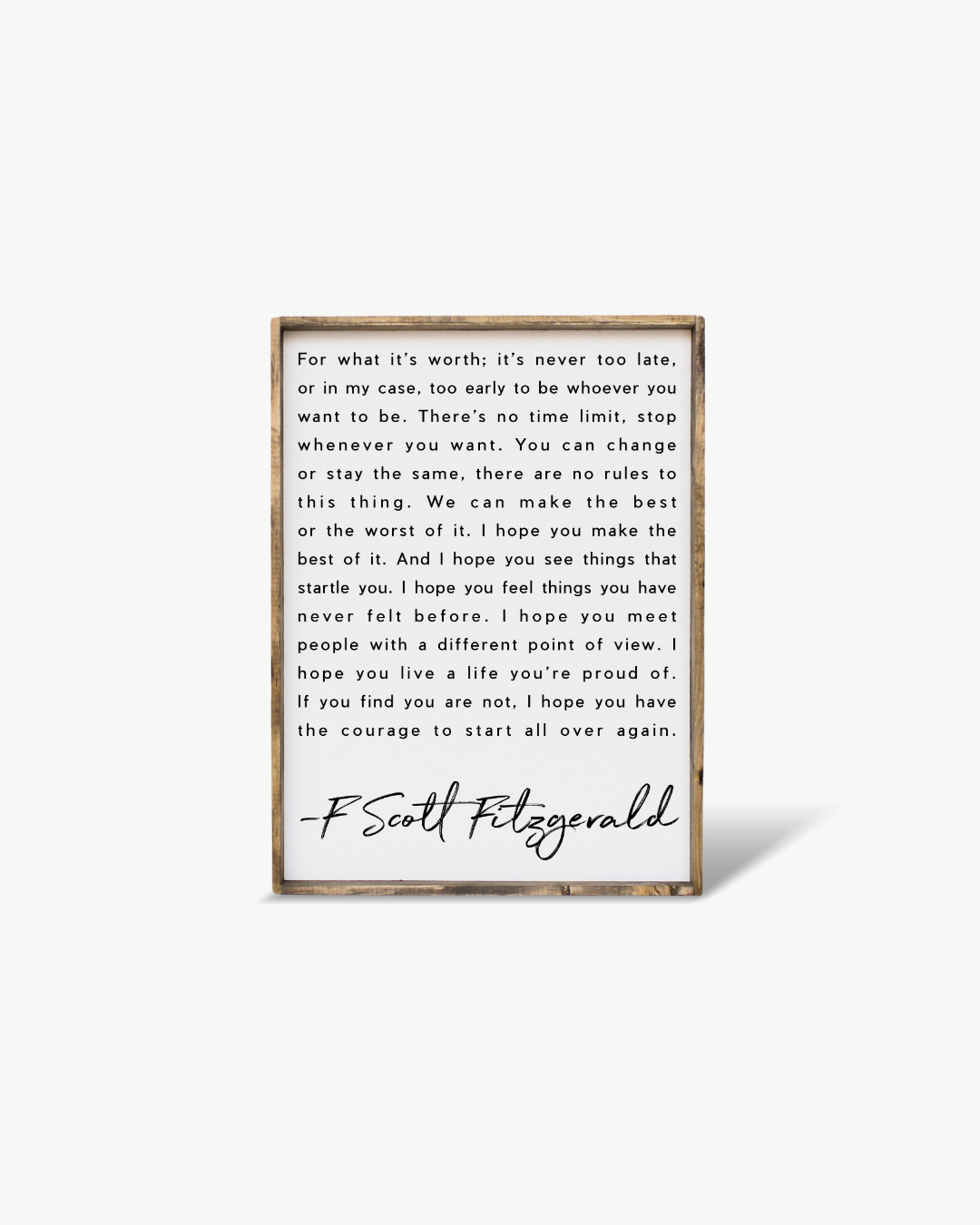 F. Scott Fitzgerald Quote Framed Print – Inspirational Art