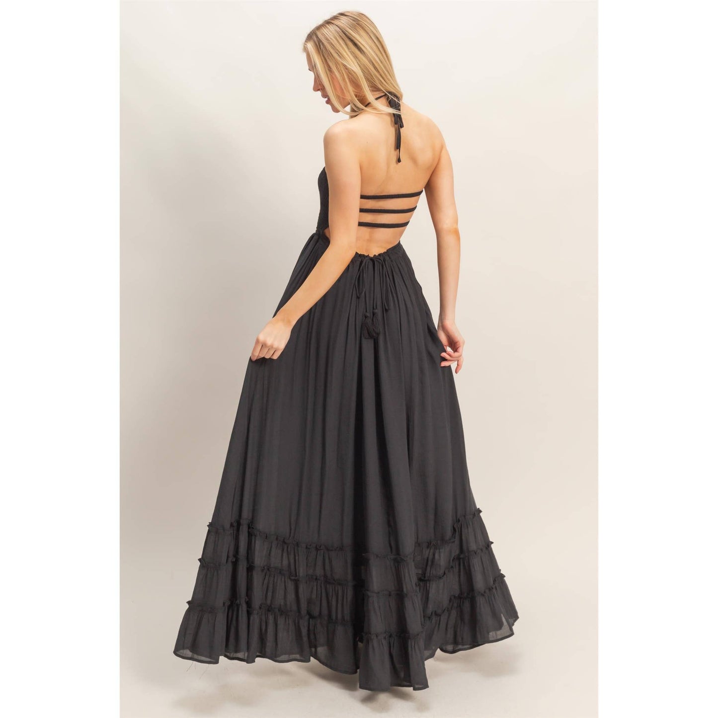 Smocked Halter Maxi Dress
