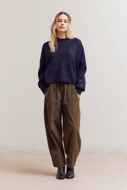 Textured Grid Knit Sweater