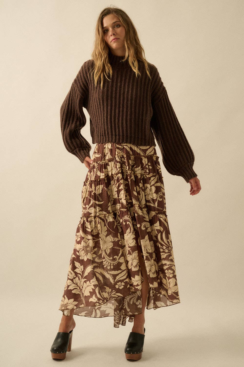 Essential Wide Sleeve Rib Knit Sweater