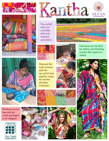 Kantha Kimono Quilted Cotton Robe