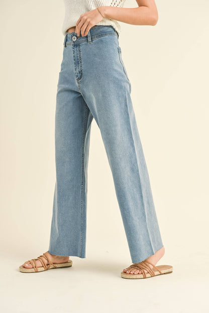 Stone Wide Leg Denim Pants