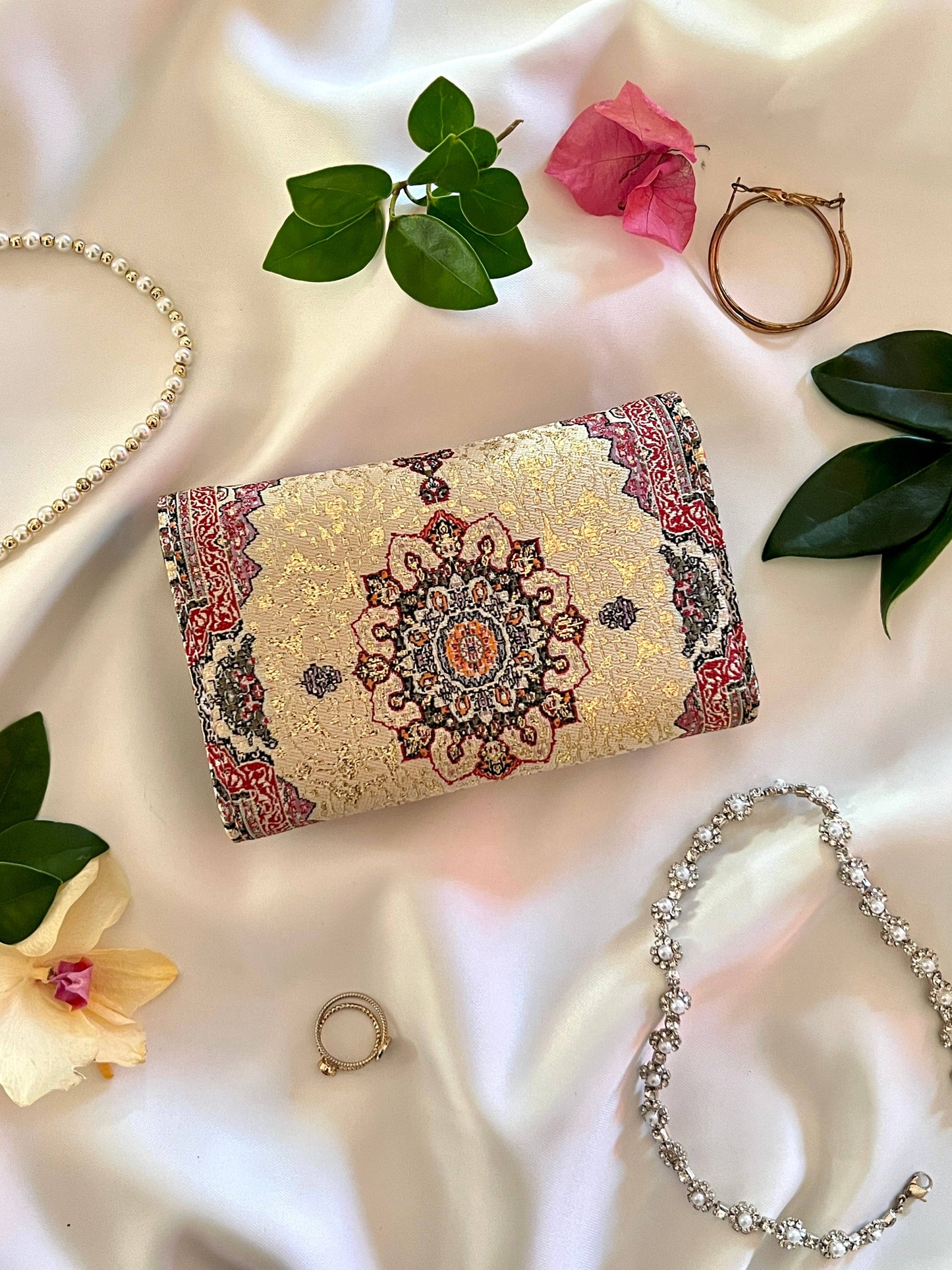 Small Boho Wallet, Turkish Rug Design Wallet