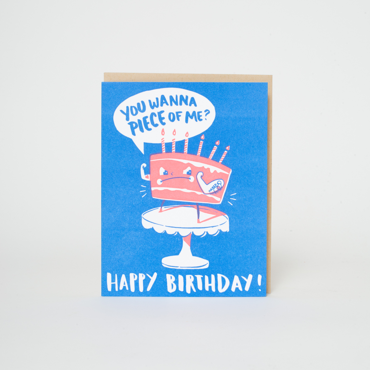 Yolked Birthday Cake Punny Letterpress Greeting Card by Hello!Lucky