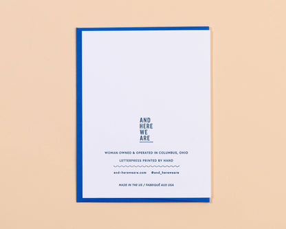Letterpress So Far, So Good Anniversary Card