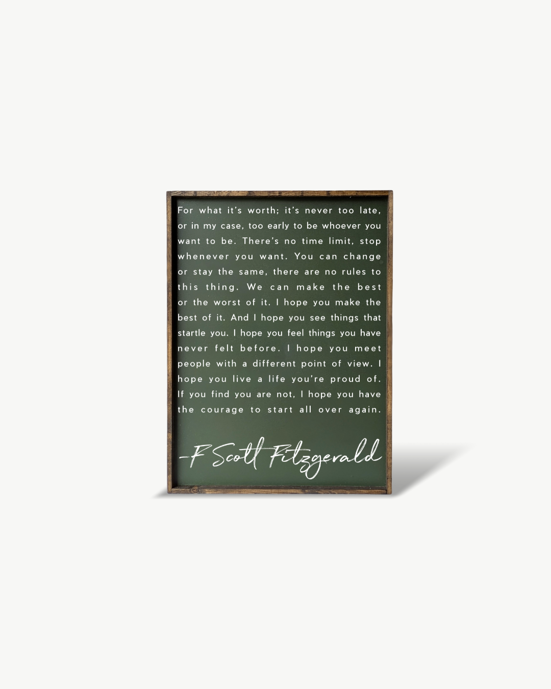 F. Scott Fitzgerald Quote Framed Print – Inspirational Art