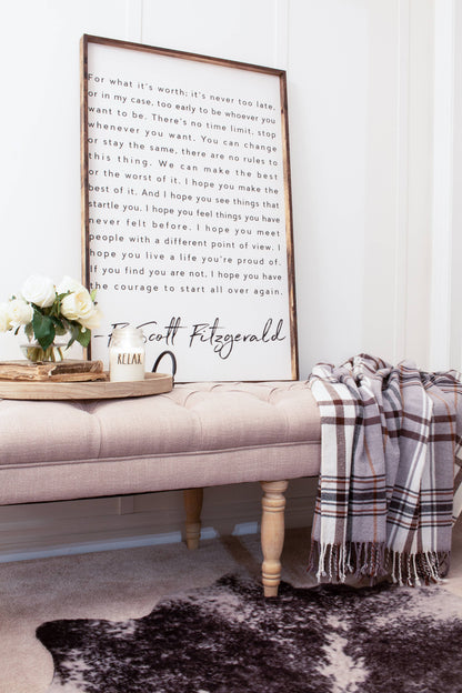 F. Scott Fitzgerald Quote Framed Print – Inspirational Art