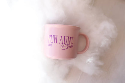 Fun Aunt Club 14oz Ceramic Mug, Campfire Mug