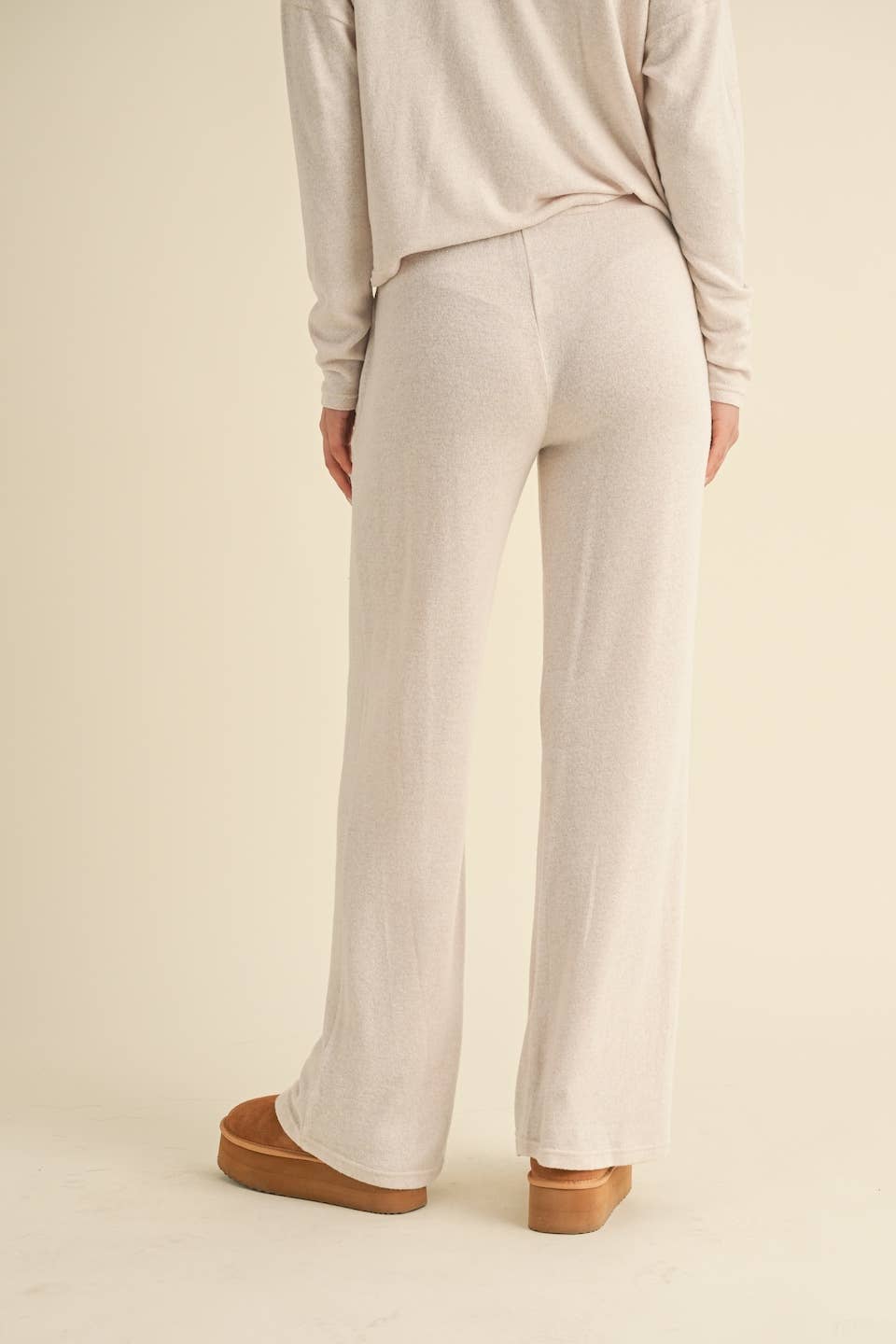 Soft Brushed Hacci Wide Leg Pants