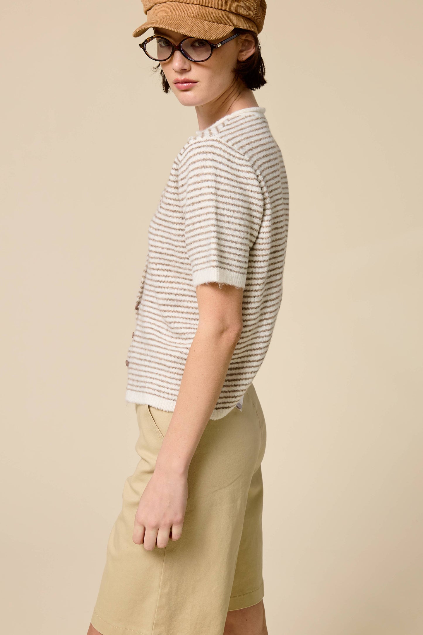 Classic Short Sleeve Button Cardigan