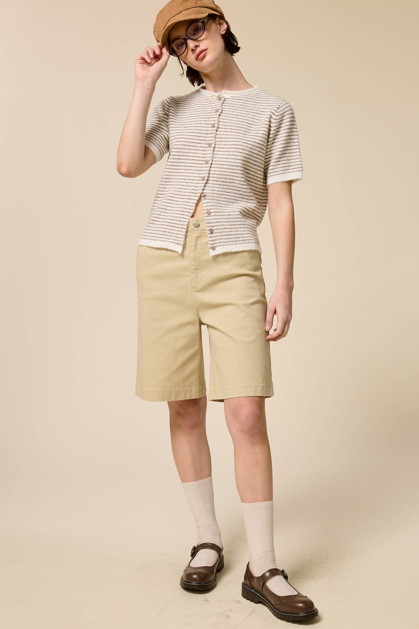Classic Short Sleeve Button Cardigan