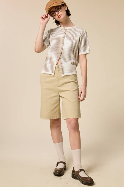 Classic Short Sleeve Button Cardigan
