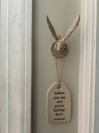 Happiness Is the Greatest Skill Ceramic Quote Tag