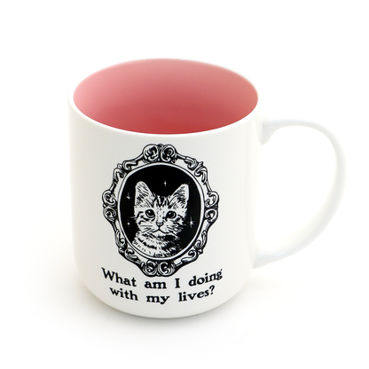 What am I Doing With my Lives Cat Mug